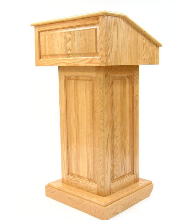 Handcrafted Solid Hardwood Lectern CLR235 Counselor-Angle View-Handcrafted Solid Hardwood Pulpits, Podiums and Lecterns-Podiums Direct