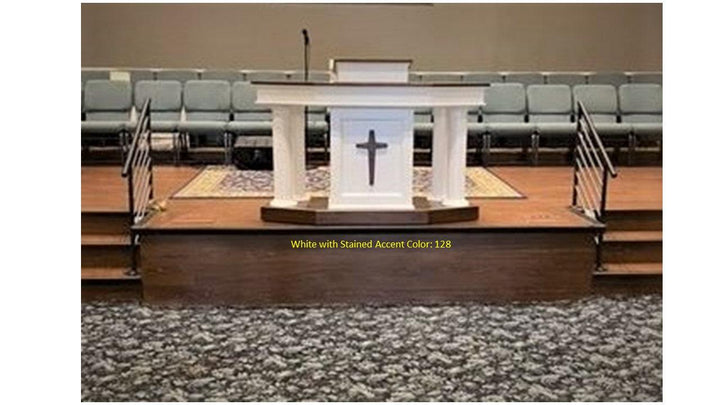 Church Wood Pulpit Custom No. 810-Stain Color 128-Church Solid Wood Pulpits, Podiums and Lecterns-Podiums Direct