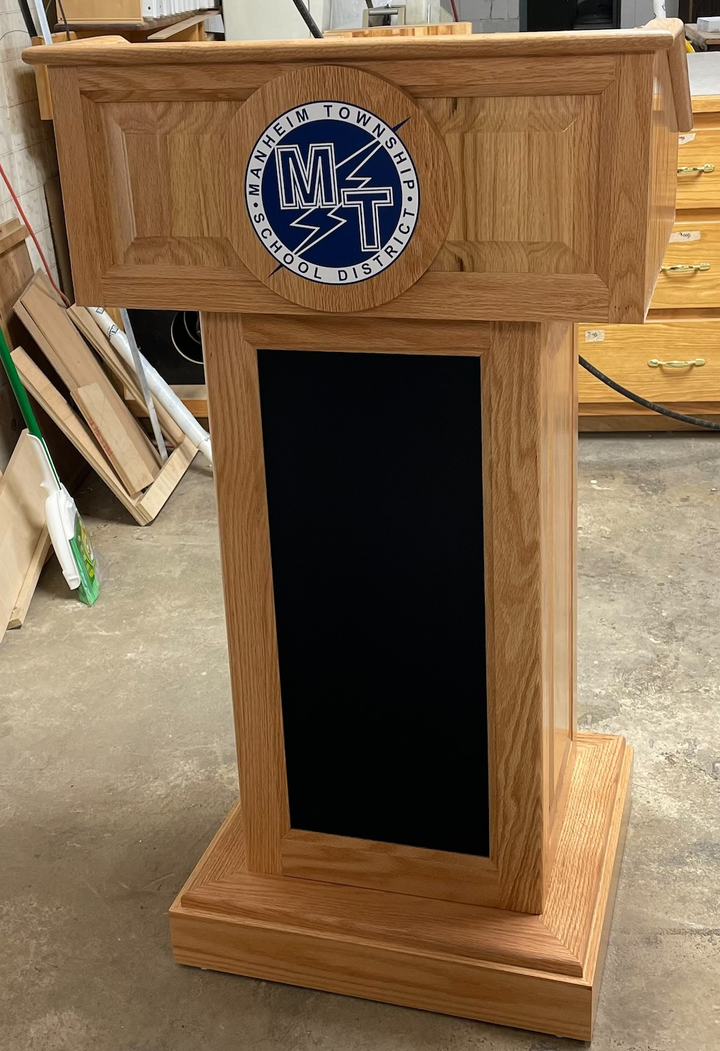 Handcrafted Solid Hardwood Lectern CLR235-EV Counselor Evolution-Logo-Handcrafted Solid Hardwood Pulpits, Podiums and Lecterns-Podiums Direct