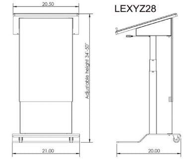 Height Adjustable Podium LEXYZ28 Metal Electric Lift- FREE SHIPPING!
