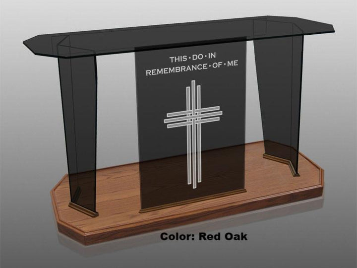 Glass Communion Table NC41/NC41G Prestige Elegance-Smoked Glass-Glass Pulpits, Podiums and Lecterns and Communion Tables-Podiums Direct
