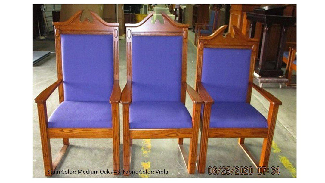 Clergy Church Chair TPC-296C/NO 8200 Series 52" Height Center Pulpit Chair-Medium Oak Viola-Clergy Church Chairs-Podiums Direct