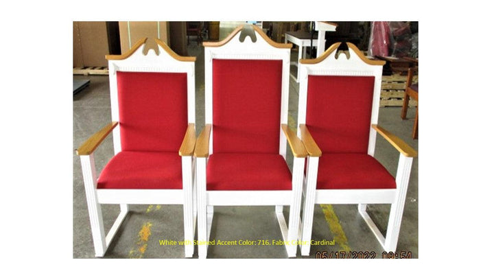 Clergy Church Chair TPC-603C Series 52" Height Center Pulpit Chair-Front 716 Cardinal-Clergy Church Chairs-Podiums Direct