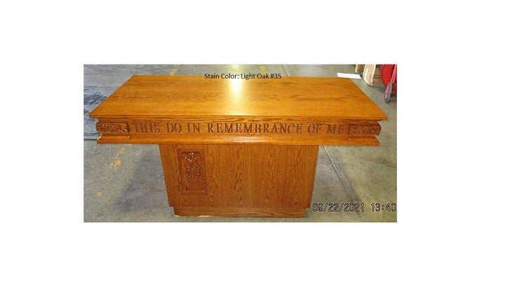 Communion Table NO 560 Pedestal-Front View Light Oak 35-Communion Tables and Altars-Podiums Direct