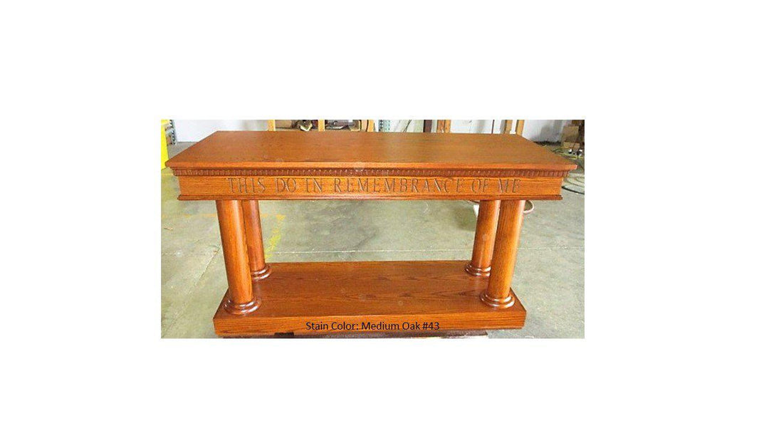 Communion Table 834 Column Pedestal-Medium Oak 43-Communion Tables and Altars-Podiums Direct