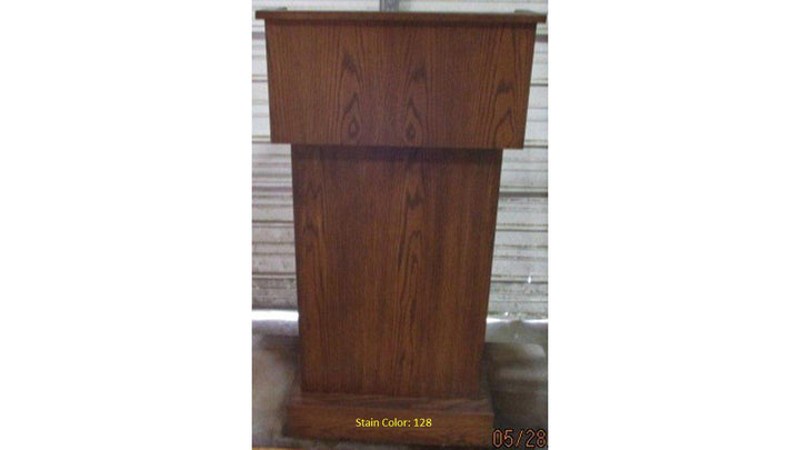 Handcrafted Solid Hardwood Lectern Conquest-Front Stain 128-Handcrafted Solid Hardwood Pulpits, Podiums and Lecterns-Podiums Direct
