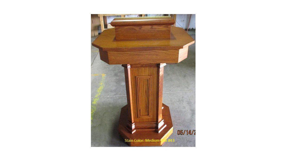 Church Wood Pulpit Pedestal TSP-180-Front-Church Solid Wood Pulpits, Podiums and Lecterns-Podiums Direct