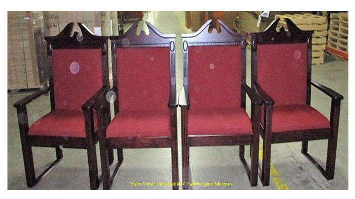 Clergy Church Chair TPC-296S/NO 8200 Series 48" Height Side Pulpit Chair-Dark Oak Maroon-Clergy Church Chairs-Podiums Direct