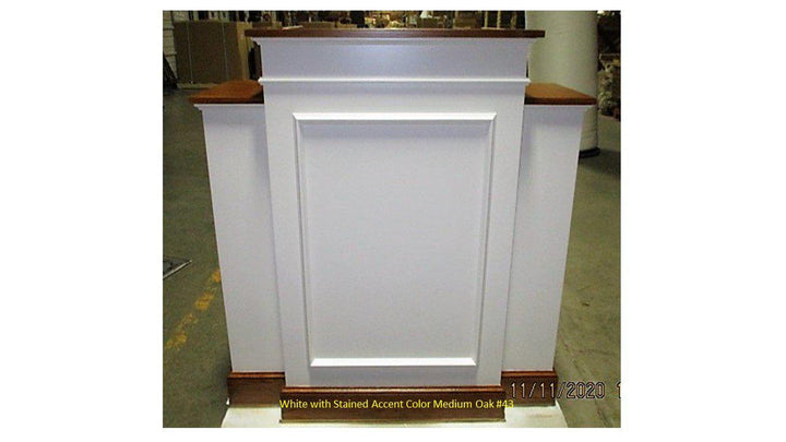 Church Wood Pulpit Wing NO 810W-Front View-Church Solid Wood Pulpits, Podiums and Lecterns-Podiums Direct