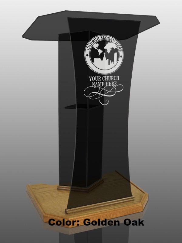 Glass Pulpit NC2S/NC2SG Prestige The SPEAKER-Smoked Glass-Glass Pulpits, Podiums and Lecterns and Communion Tables-Podiums Direct