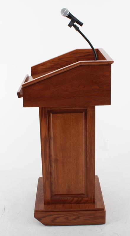 Handcrafted Solid Hardwood Lectern CLR235 Counselor-Side View-Handcrafted Solid Hardwood Pulpits, Podiums and Lecterns-Podiums Direct