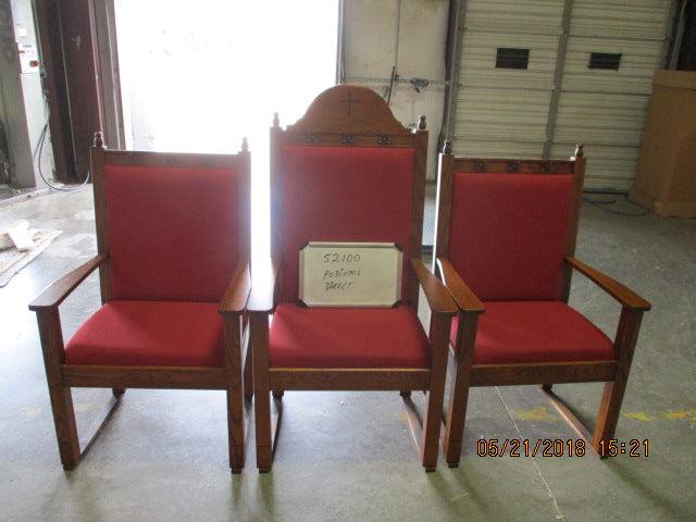 Clergy Church Chair NO 200 Series 48" Height Center Chair-Chair with Optional Crown-Clergy Church Chairs-Podiums Direct