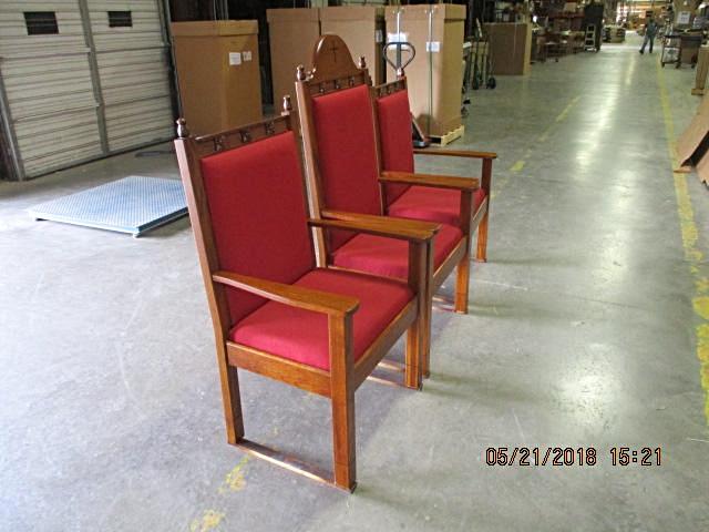 Clergy Church Chair NO 200 Series 44" Height Side Chair-Angle View Chair with Optional Crown-Clergy Church Chairs-Podiums Direct