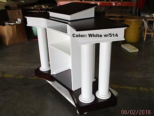 Church Wood Pulpit Custom No. 810-Side View-Church Solid Wood Pulpits, Podiums and Lecterns-Podiums Direct