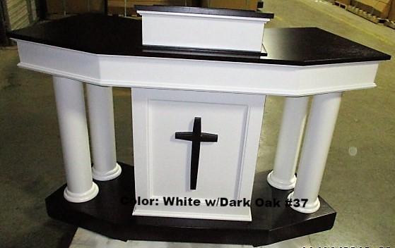Church Wood Pulpit Custom No. 810-With Cross-Church Solid Wood Pulpits, Podiums and Lecterns-Podiums Direct