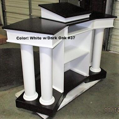 Church Wood Pulpit Custom No. 810-Side Back View-Church Solid Wood Pulpits, Podiums and Lecterns-Podiums Direct