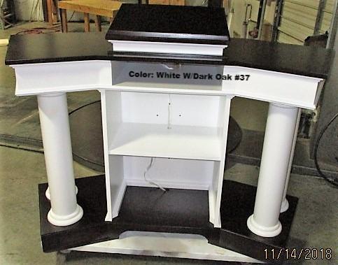Church Wood Pulpit Custom No. 810-Back View-Church Solid Wood Pulpits, Podiums and Lecterns-Podiums Direct