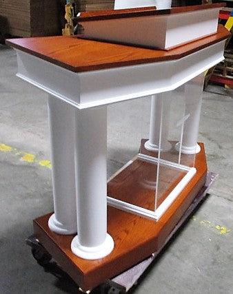 Wood With Acrylic Pulpit Customer NO. 810 WA-Side-Wood With Acrylic Pulpits, Podiums and Lecterns-Podiums Direct