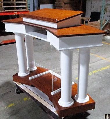 Wood With Acrylic Pulpit Customer NO. 810 WA-Back Side View-Wood With Acrylic Pulpits, Podiums and Lecterns-Podiums Direct