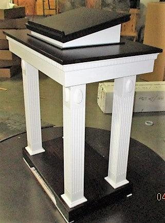 Church Wood Pulpit Colonial Open T0P-605-Angle View-Church Solid Wood Pulpits, Podiums and Lecterns-Podiums Direct
