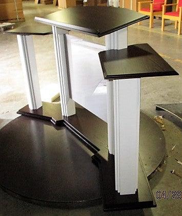 Wood with Acrylic Pulpit w/Wings 703W Proclaimer-Side Angle View-Wood With Acrylic Pulpits, Podiums and Lecterns-Podiums Direct