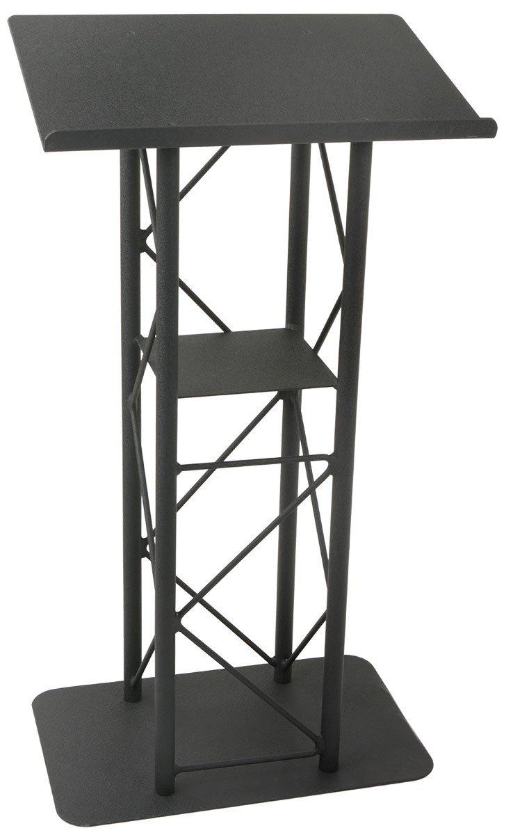 Metal Truss Lectern 4 Post Straight. Black-Metal Truss Podiums and Lecterns-Podiums Direct