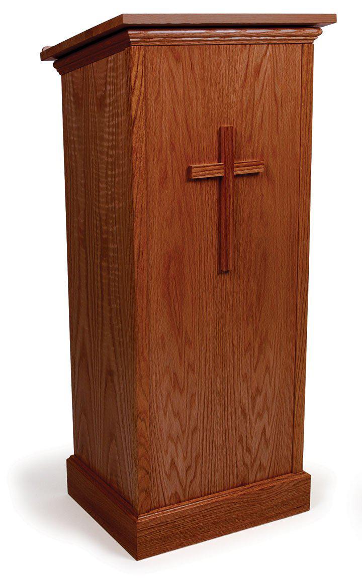 Non Sound Lectern FPL245 Full Pedestal-Front View-Non Sound Podiums and Lecterns-Podiums Direct