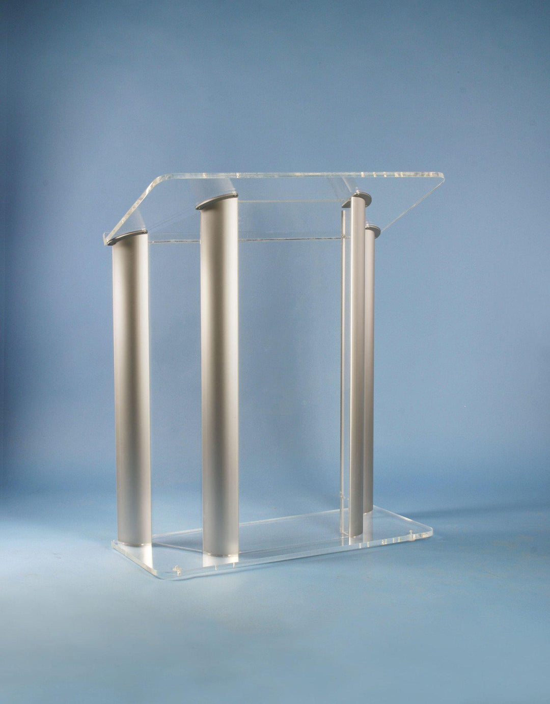 Contemporary Acrylic and Aluminum Podium Large Alumacrylic-Angle View-Contemporary Acrylic and Aluminum Podiums-Podiums Direct