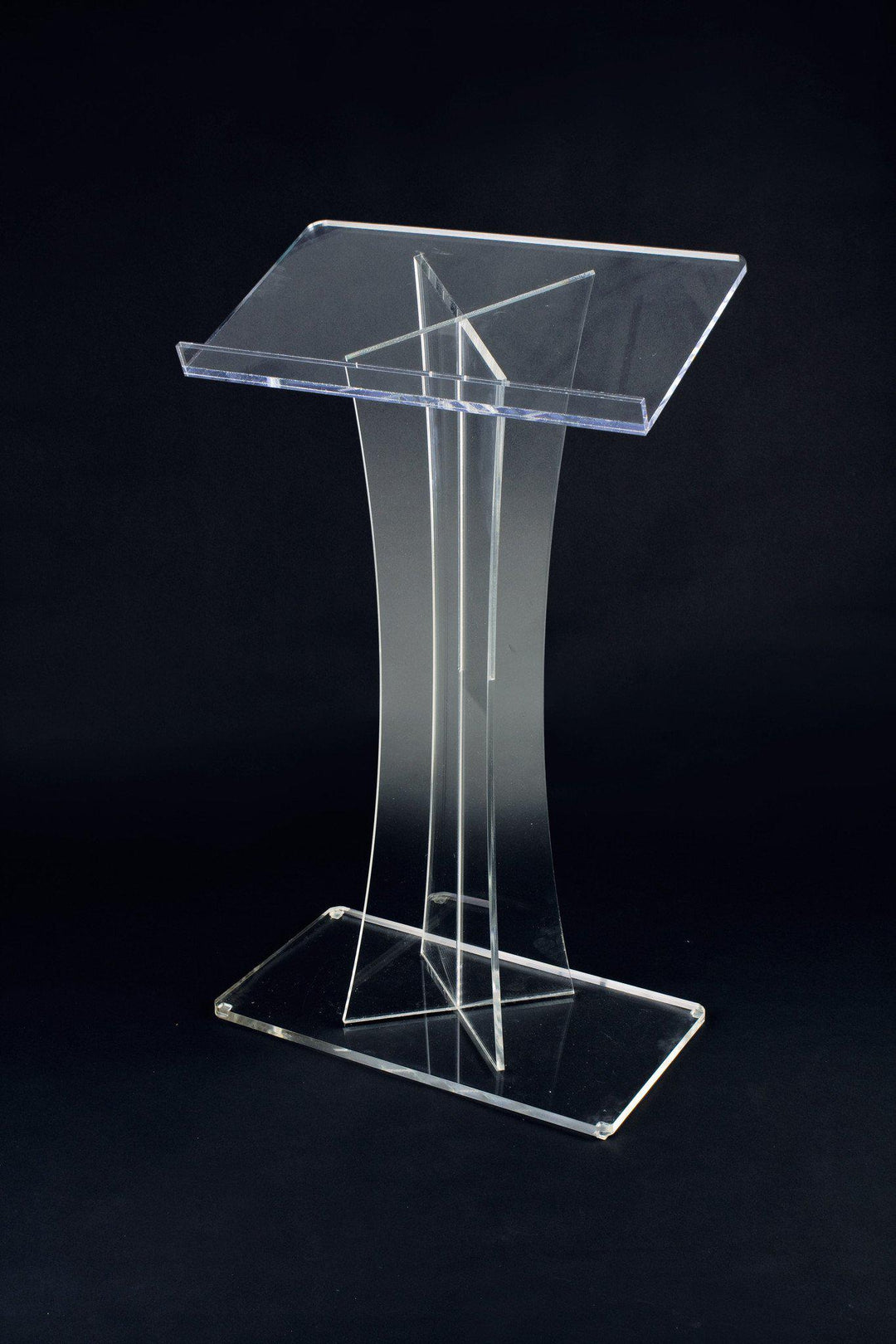Acrylic Lectern X Style-Acrylic Pulpits, Podiums and Lecterns-Podiums Direct