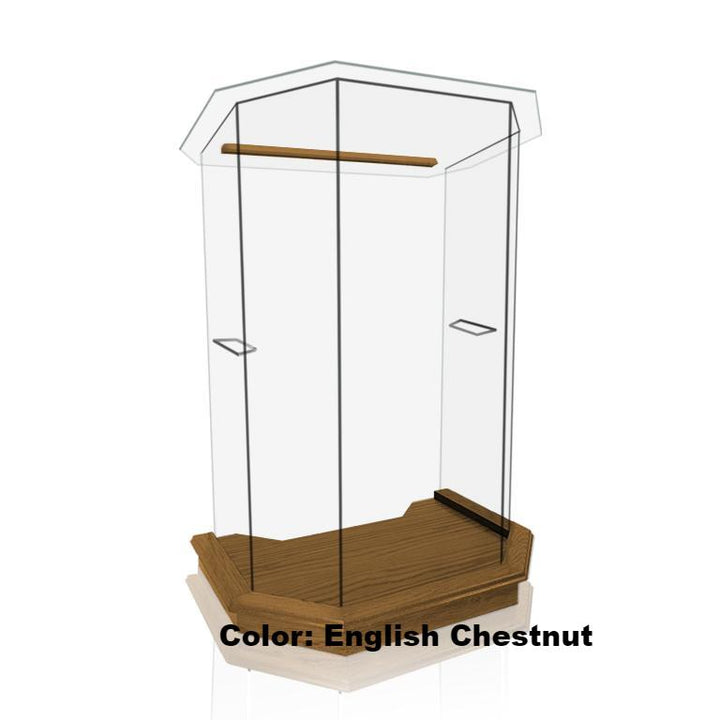 Glass Pulpit NC26/NC26G Prestige 5 PANEL-English Chestnut-Glass Pulpits, Podiums and Lecterns and Communion Tables-Podiums Direct