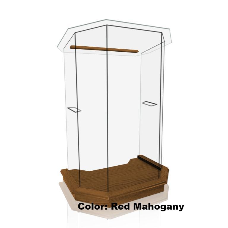 Glass Pulpit NC26/NC26G Prestige 5 PANEL-Red Mahogany-Glass Pulpits, Podiums and Lecterns and Communion Tables-Podiums Direct