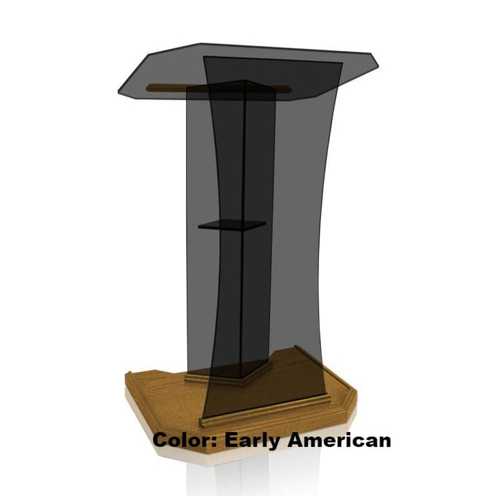 Glass Pulpit NC2S/NC2SG Prestige The SPEAKER-Tinted Glass Early American-Glass Pulpits, Podiums and Lecterns and Communion Tables-Podiums Direct