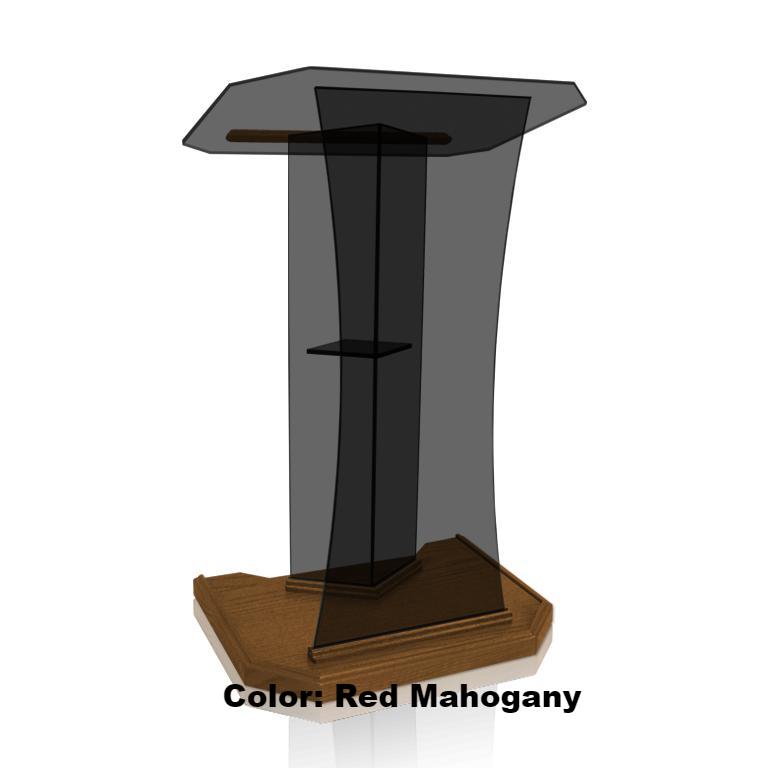Glass Pulpit NC2S/NC2SG Prestige The SPEAKER-Tinted Glass Red Mahogany-Glass Pulpits, Podiums and Lecterns and Communion Tables-Podiums Direct