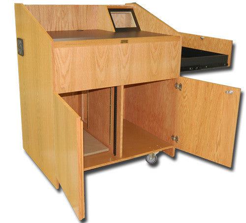 Multimedia Lectern Authority-Back View-Multimedia Podiums and Lecterns-Podiums Direct