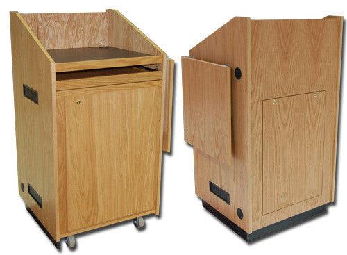 Multimedia Lectern Authority-Showing Side Tray-Multimedia Podiums and Lecterns-Podiums Direct