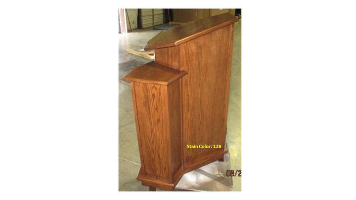 Church Wood Pulpit Custom NC1W/NC1WG WINGED Solid Wood Pulpits, Podiums and Lecterns-Side View-Podiums Direct