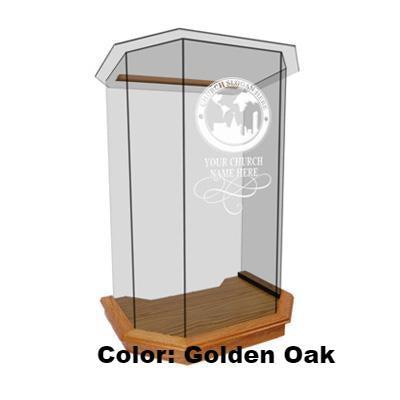 Glass Pulpit NC26/NC26G Prestige 5 PANEL-Glass Pulpits, Podiums and Lecterns and Communion Tables-Podiums Direct