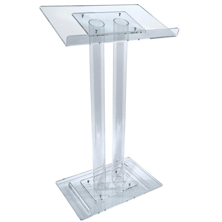 Acrylic Lectern 2 Column-Acrylic Pulpits, Podiums and Lecterns-Podiums Direct