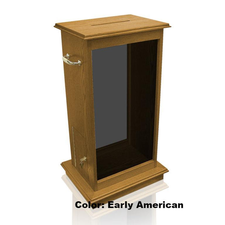 Glass Pulpit NC5/NC5G Prestige Offering Box-Tinted Glass Early American-Glass Pulpits, Podiums and Lecterns and Communion Tables-Podiums Direct