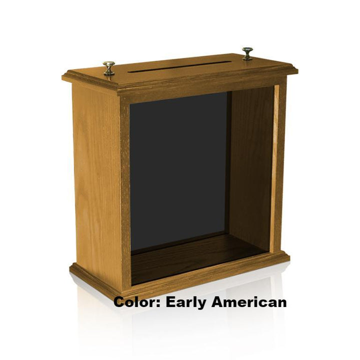Glass Pulpit NC51/NC51G Prestige Table Top Offering Box-Smoked Glass Early American-Glass Pulpits, Podiums and Lecterns and Communion Tables-Podiums Direct