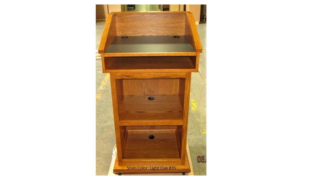 Handcrafted Solid Hardwood Lectern Conquest-Back Stain 35-Handcrafted Solid Hardwood Pulpits, Podiums and Lecterns-Podiums Direct
