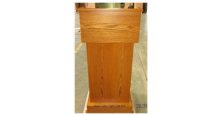 Handcrafted Solid Hardwood Lectern Conquest-Front Stain 35-Handcrafted Solid Hardwood Pulpits, Podiums and Lecterns-Podiums Direct