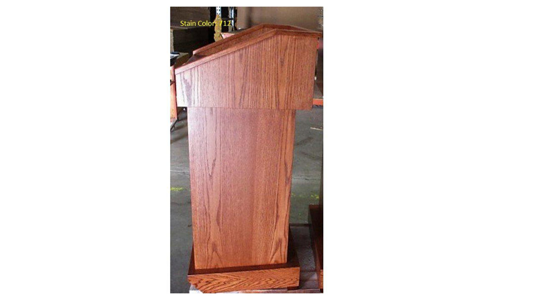 Handcrafted Solid Hardwood Lectern Conquest-Side View Stain Color 712-Handcrafted Solid Hardwood Pulpits, Podiums and Lecterns-Podiums Direct