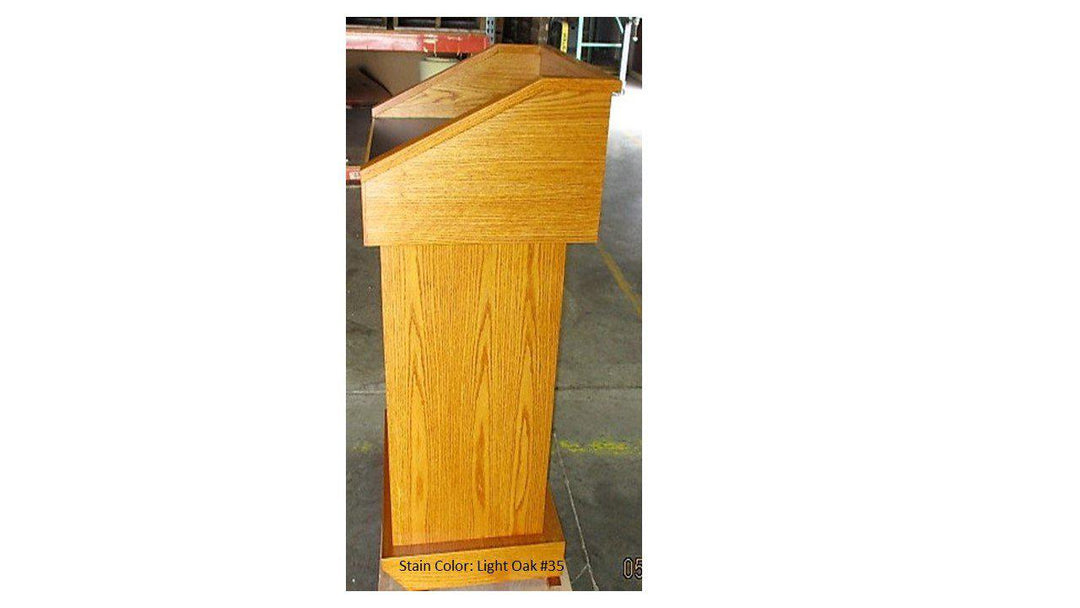 Handcrafted Solid Hardwood Lectern Conquest-Side Stain 35-Handcrafted Solid Hardwood Pulpits, Podiums and Lecterns-Podiums Direct