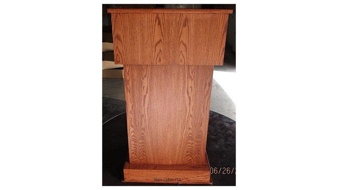 Handcrafted Solid Hardwood Lectern Conquest-Front View Stain Color 712-Handcrafted Solid Hardwood Pulpits, Podiums and Lecterns-Podiums Direct