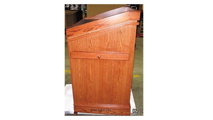 Handcrafted Solid Hardwood Lectern Heritage-Side with Drawer 712-Handcrafted Solid Hardwood Pulpits, Podiums and Lecterns-Podiums Direct