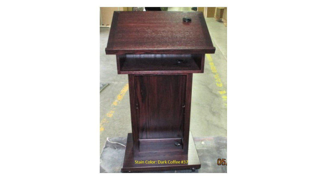 Handcrafted Solid Hardwood Lectern Royal-Back Dark Coffee 37-Handcrafted Solid Hardwood Pulpits, Podiums and Lecterns-Podiums Direct