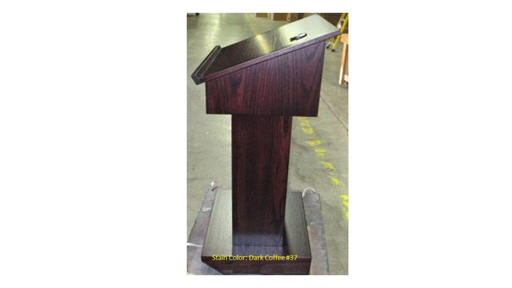 Handcrafted Solid Hardwood Lectern Royal-Side Dark Coffee 37-Handcrafted Solid Hardwood Pulpits, Podiums and Lecterns-Podiums Direct
