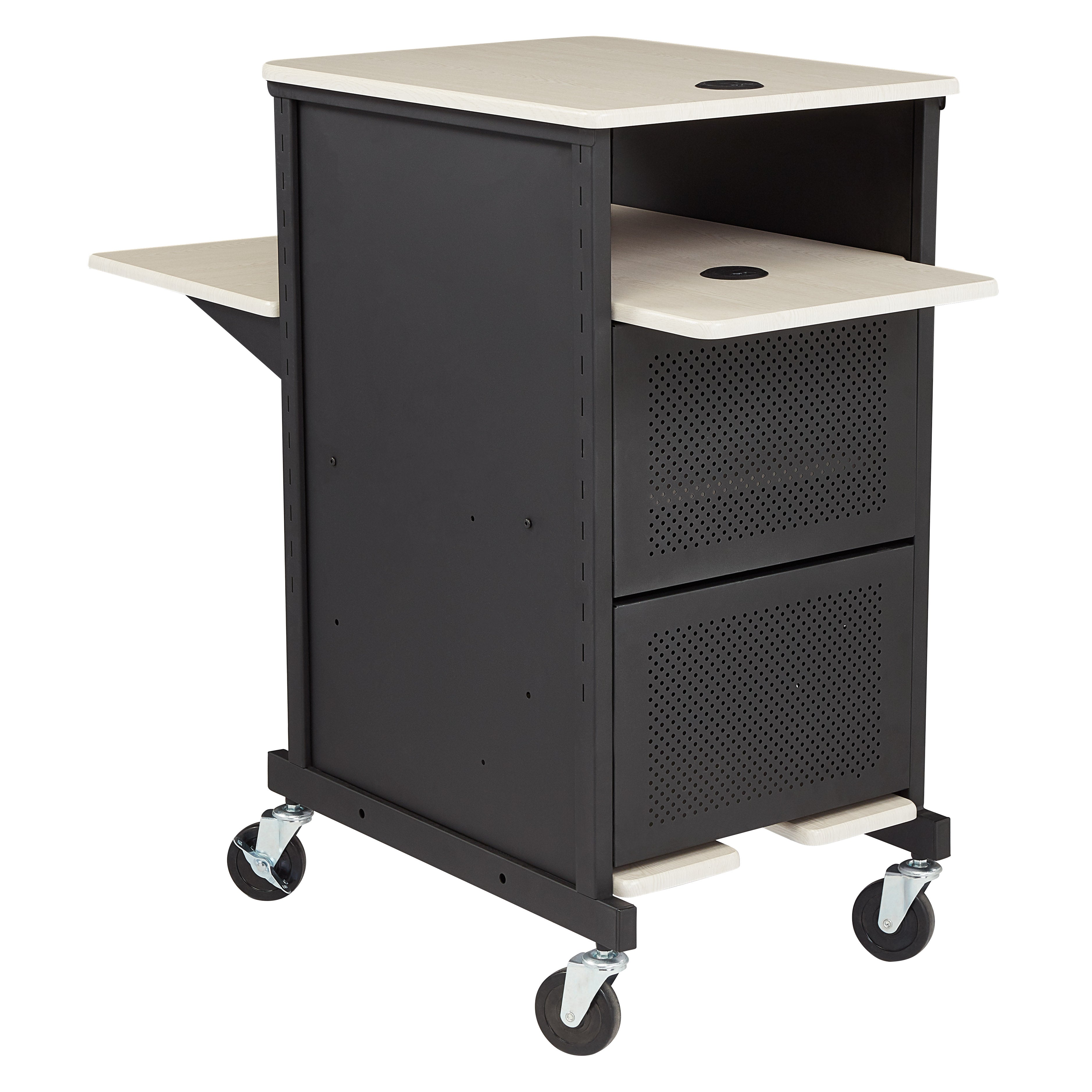 AV Presentation Cart with Locking Cabinet: Oklahoma Sound Jumbo