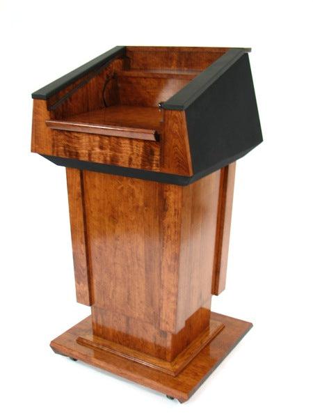 Handcrafted Solid Hardwood Lectern PRES500-LIFT Presidential Lift-Back View-Handcrafted Solid Hardwood Pulpits, Podiums and Lecterns-Podiums Direct